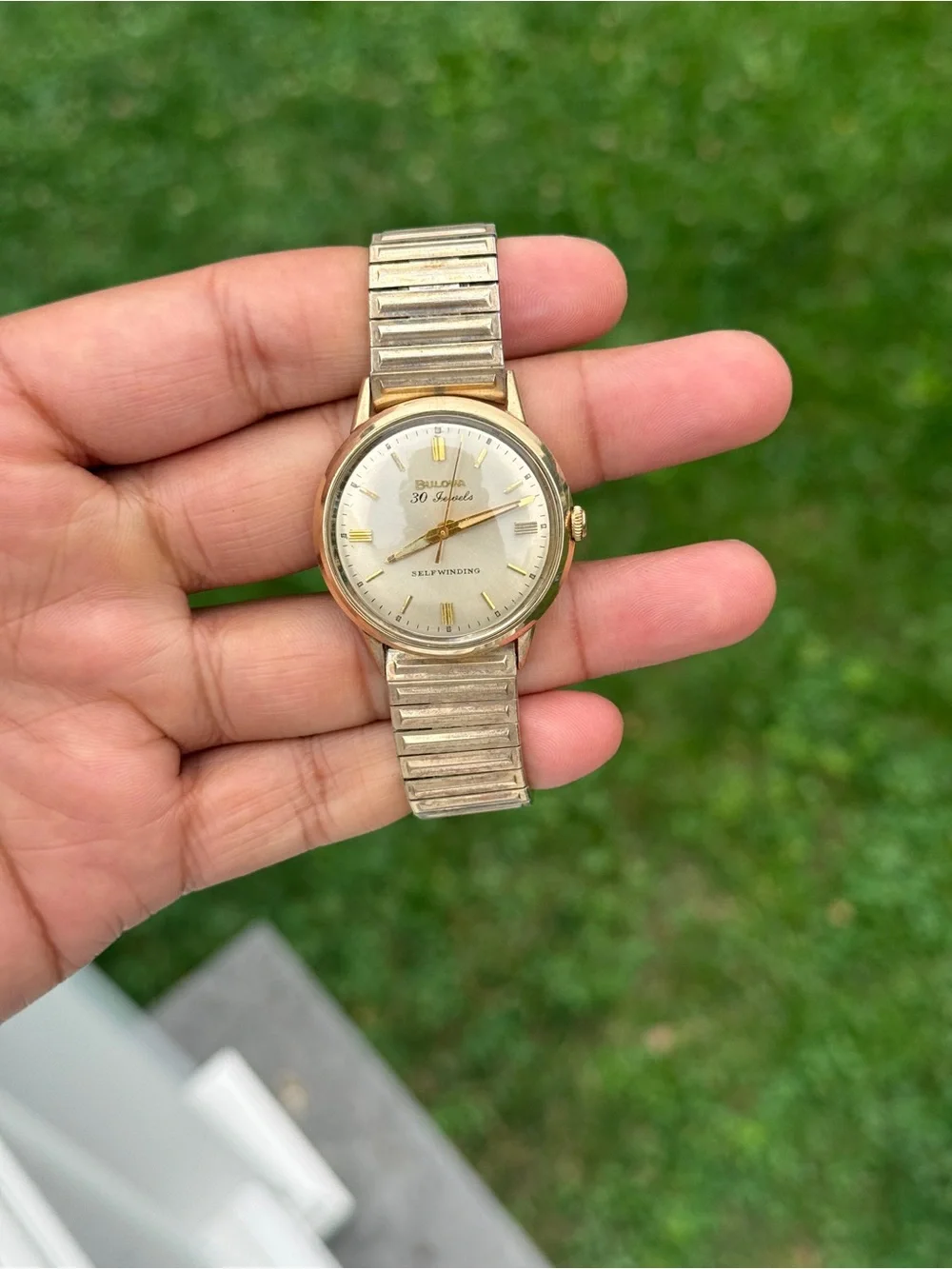 BULOVA vintage SELF-WINDING 30 jewels AUTOMATIC 10k GOLD 1960 WRISTWATCH